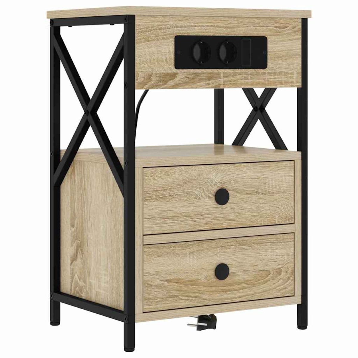 vidaXL Κομοδίνο 2 τμχ. Δρύς Sonoma 40 x 31 x 60 εκ. Επεξεργασμένο Ξύλο
