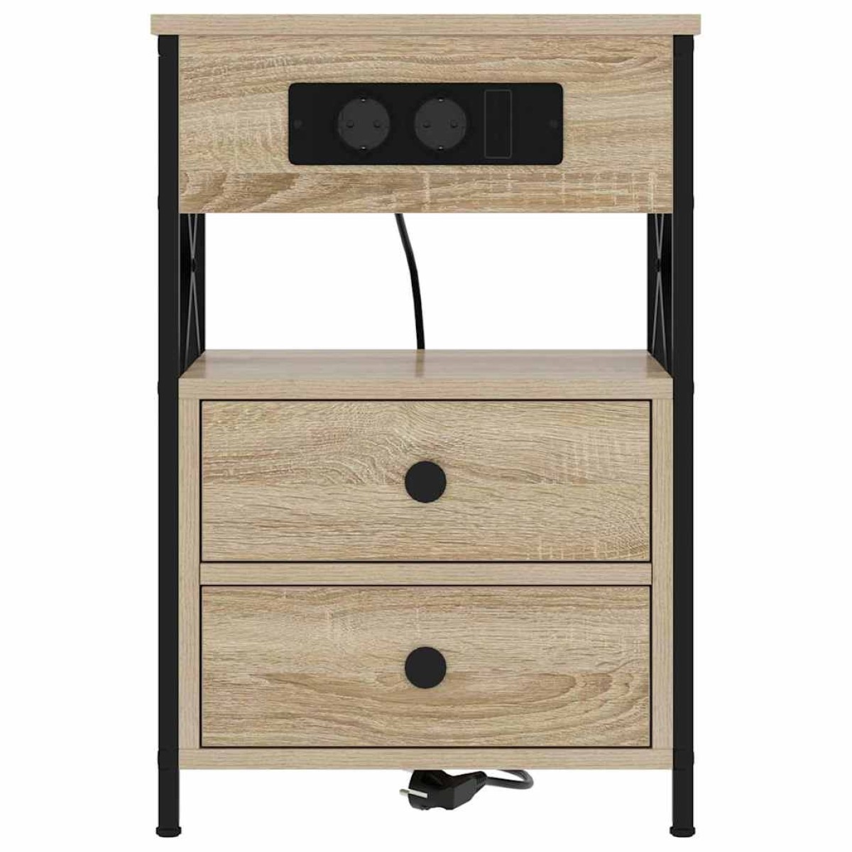 vidaXL Κομοδίνο 2 τμχ. Δρύς Sonoma 40 x 31 x 60 εκ. Επεξεργασμένο Ξύλο