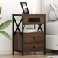 vidaXL Κομοδίνο Καφέ δρυς 40 x 31 x 60 εκ. Επεξεργασμένο Ξύλο