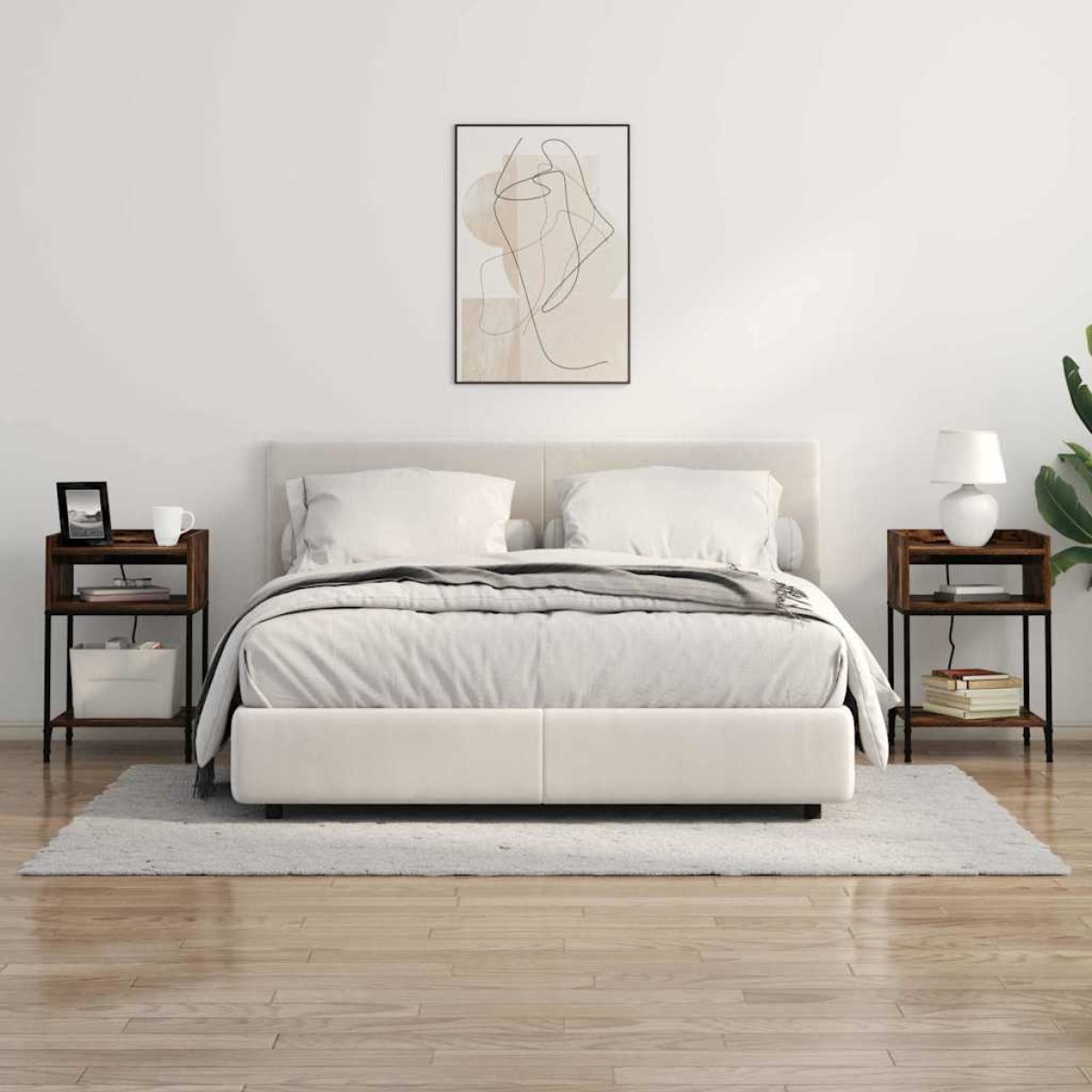 vidaXL Κομοδίνο Καπνιστό Δρύς 40 x 40 x 61 εκ Επεξεργασμένο Ξύλο