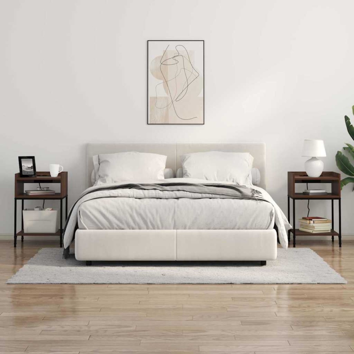vidaXL Κομοδίνο 2 τεμ. Καφέ δρυς 40 x 40 x 61 εκ Επεξεργασμένο Ξύλο