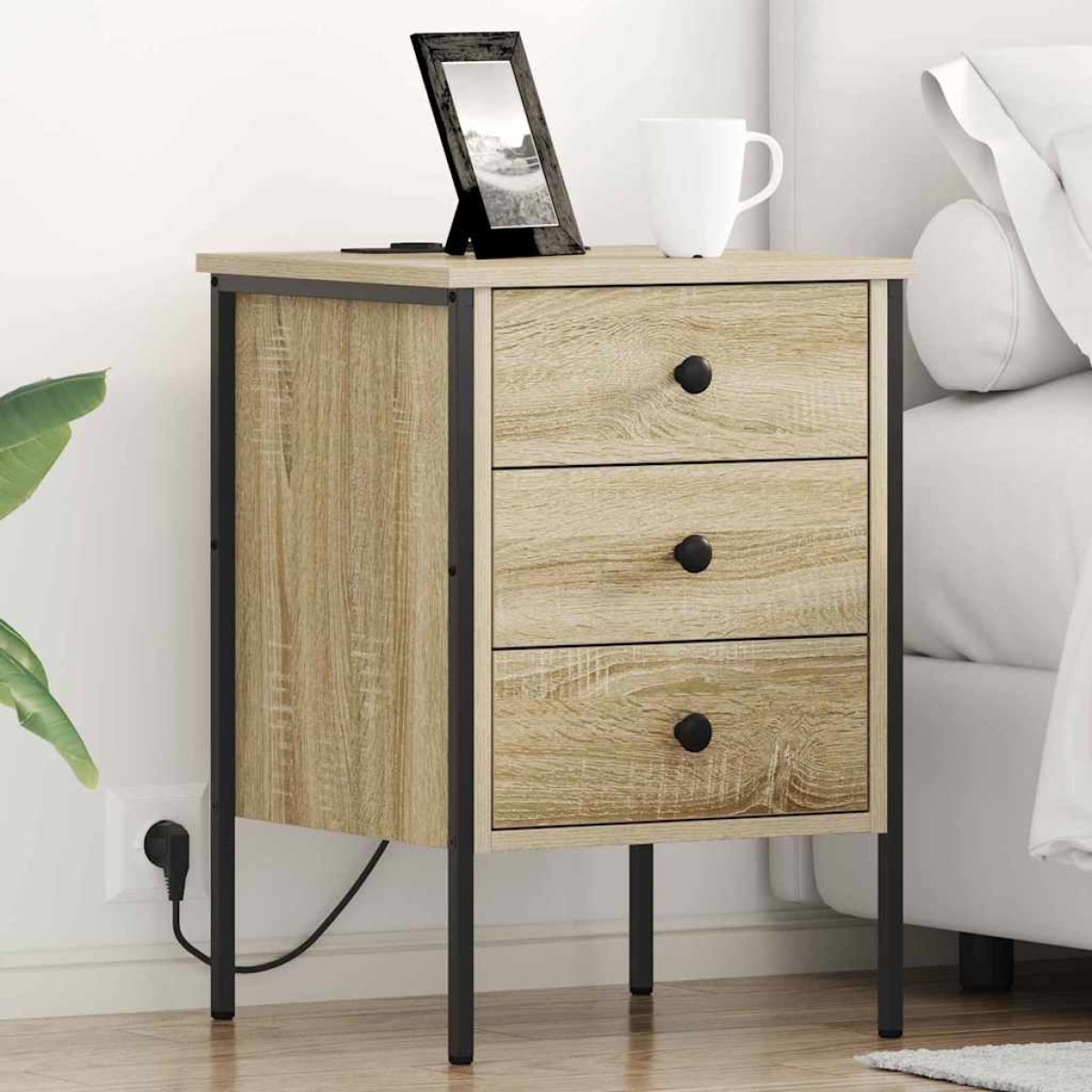 vidaXL Κομοδίνο Δρύς Sonoma 42 x 41 x 61 εκ Επεξεργασμένο Ξύλο