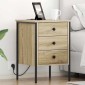 vidaXL Κομοδίνο Δρύς Sonoma 42 x 41 x 61 εκ Επεξεργασμένο Ξύλο