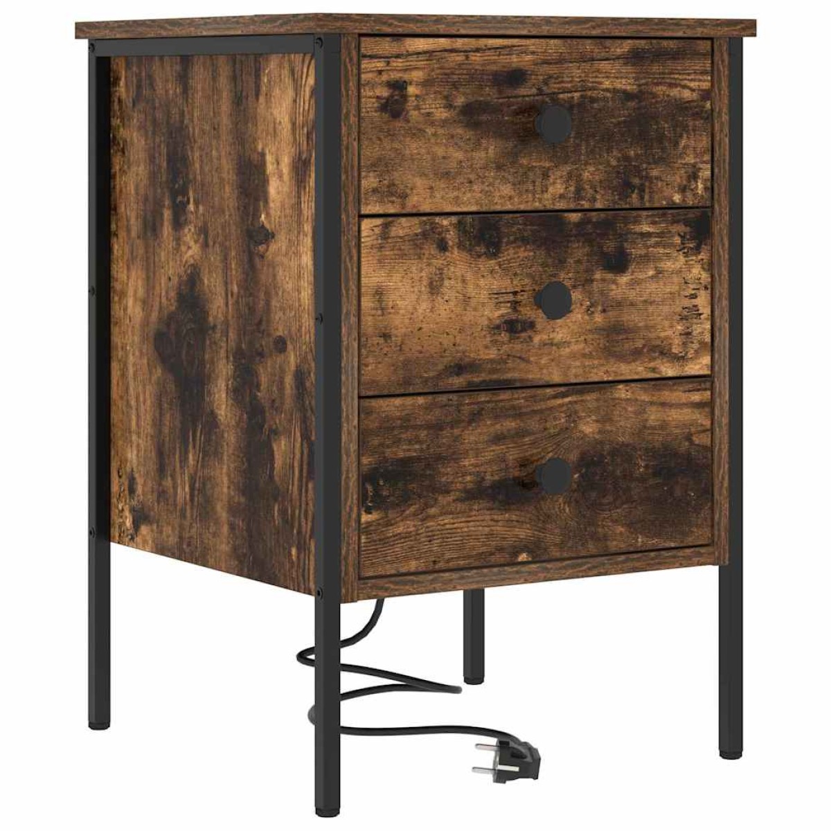 vidaXL Κομοδίνο 2 τεμ. Καπνιστό Δρύς 42 x 41 x 61 εκ