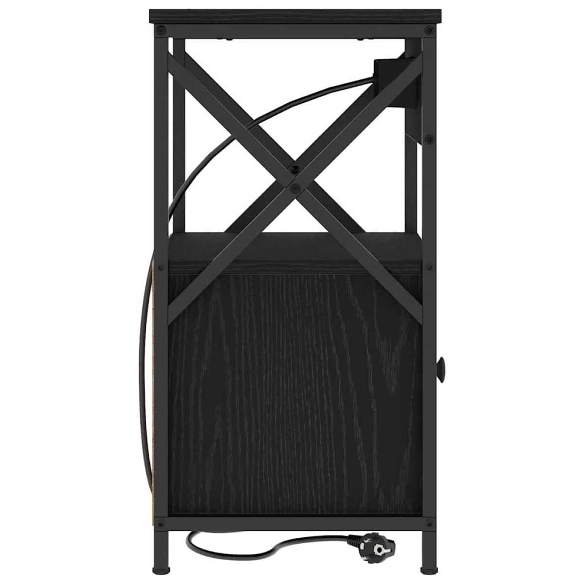 vidaXL Κομοδίνο Μαύρη Οξυά 40 x 31 x 60 εκ. Επεξεργασμένο Ξύλο