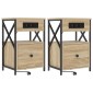 vidaXL Κομοδίνο 2 τμχ. Δρύς Sonoma 40 x 31 x 60 εκ. Επεξεργασμένο Ξύλο