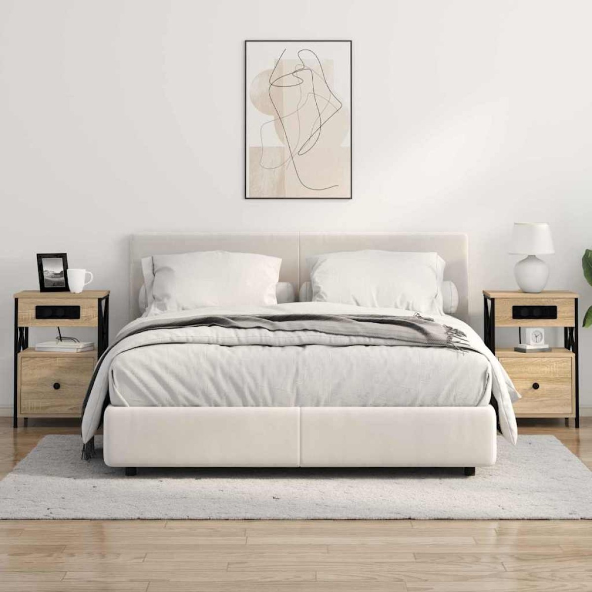 vidaXL Κομοδίνο 2 τμχ. Δρύς Sonoma 40 x 31 x 60 εκ. Επεξεργασμένο Ξύλο