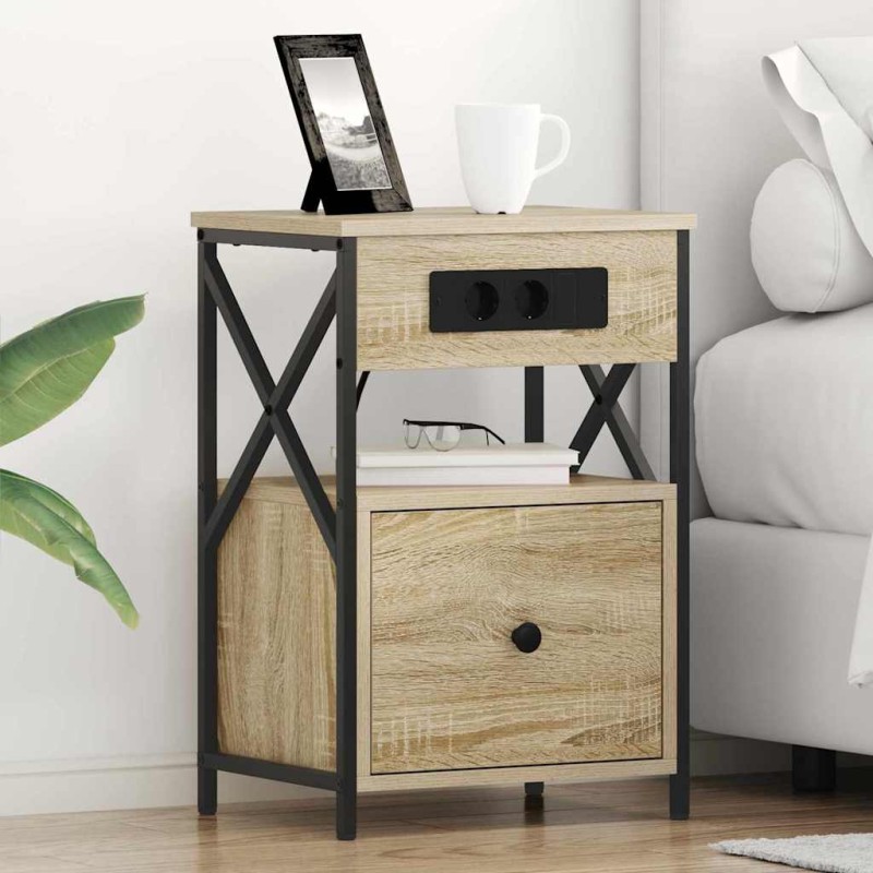 vidaXL Κομοδίνο 2 τμχ. Δρύς Sonoma 40 x 31 x 60 εκ. Επεξεργασμένο Ξύλο