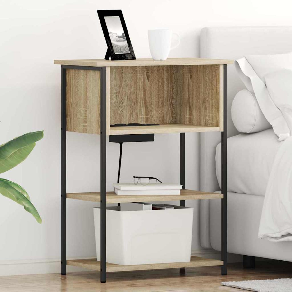 vidaXL Κομοδίνο Δρύς Sonoma 55 x 31 x 76 εκ Επεξεργασμένο Ξύλο