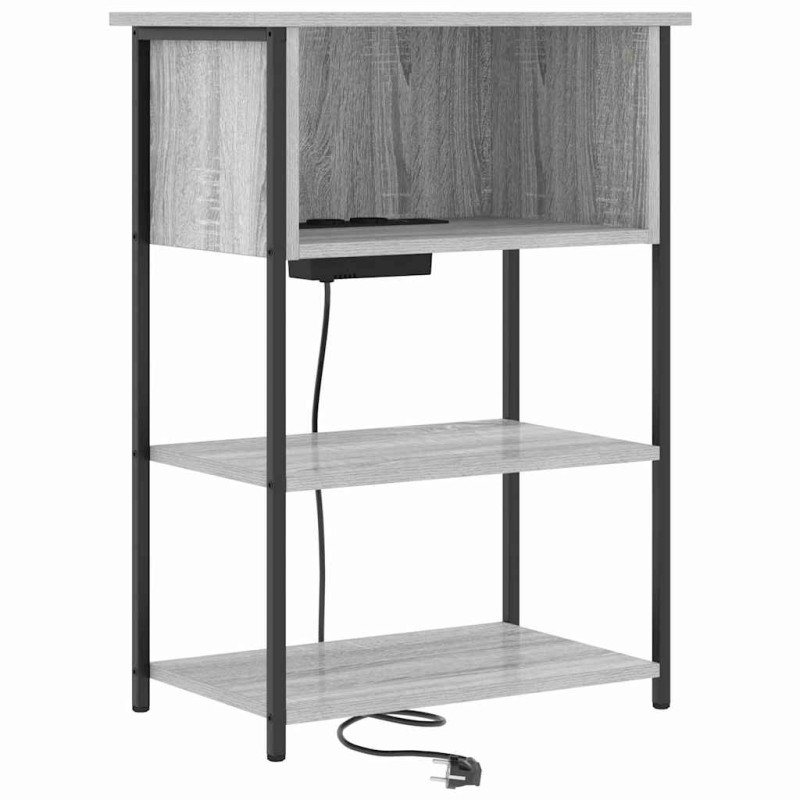 vidaXL Κομοδίνο Γκρίζο Σονομα 55 x 31 x 76 εκ Επεξεργασμένο Ξύλο