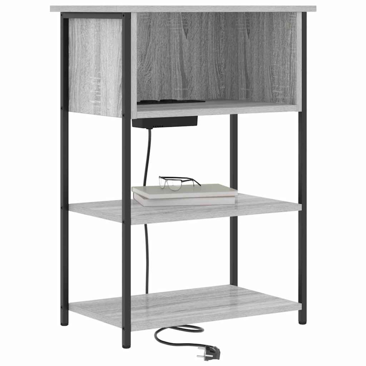 vidaXL Κομοδίνο Γκρίζο Σονομα 55 x 31 x 76 εκ Επεξεργασμένο Ξύλο