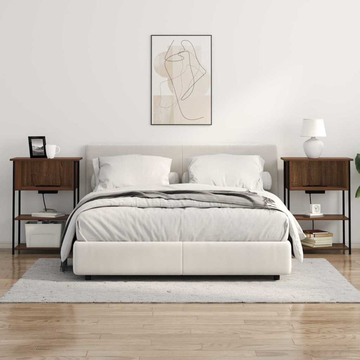 vidaXL Κομοδίνο Καφέ δρυς 55 x 31 x 76 εκ Επεξεργασμένο Ξύλο
