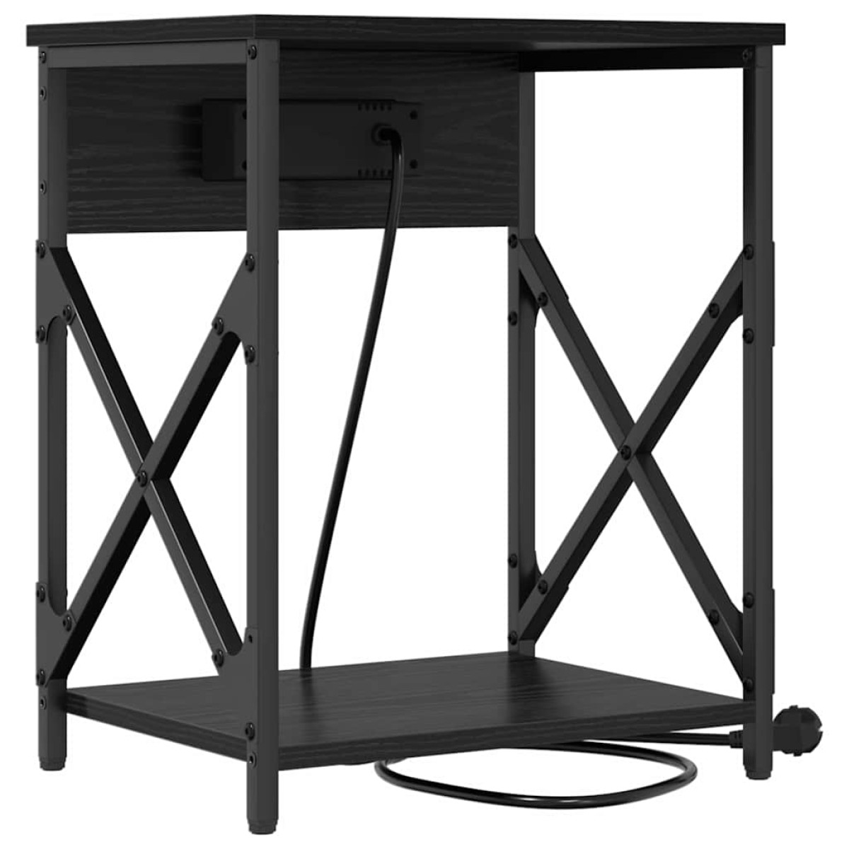 vidaXL Κομοδίνο Μαύρη Οξυά 41 x 31 x 51 εκ. Επεξεργασμένο Ξύλο