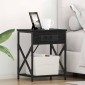 vidaXL Κομοδίνο 2 τεμ. Μαύρη Οξυά 41 x 31 x 51 εκ. Επεξεργασμένο Ξύλο