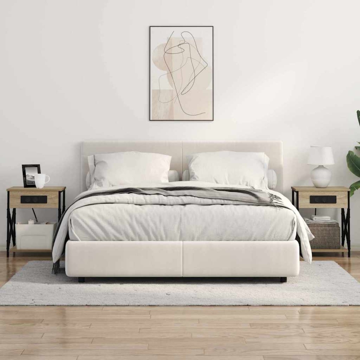 vidaXL Κομοδίνο 2 τεμ. Δρύς Sonoma 41 x 31 x 51 εκ. Επεξεργασμένο Ξύλο