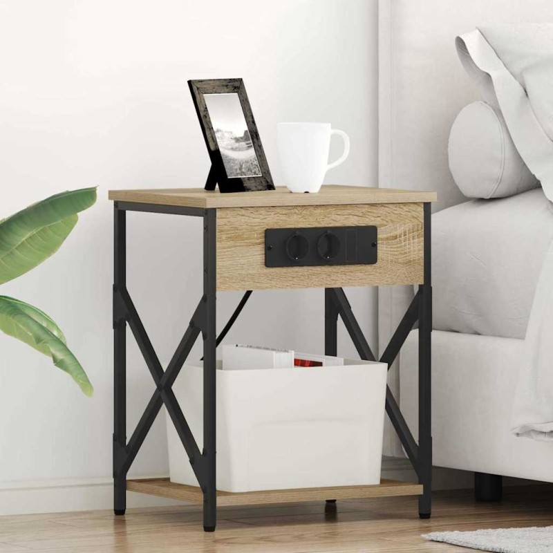 vidaXL Κομοδίνο 2 τεμ. Δρύς Sonoma 41 x 31 x 51 εκ. Επεξεργασμένο Ξύλο