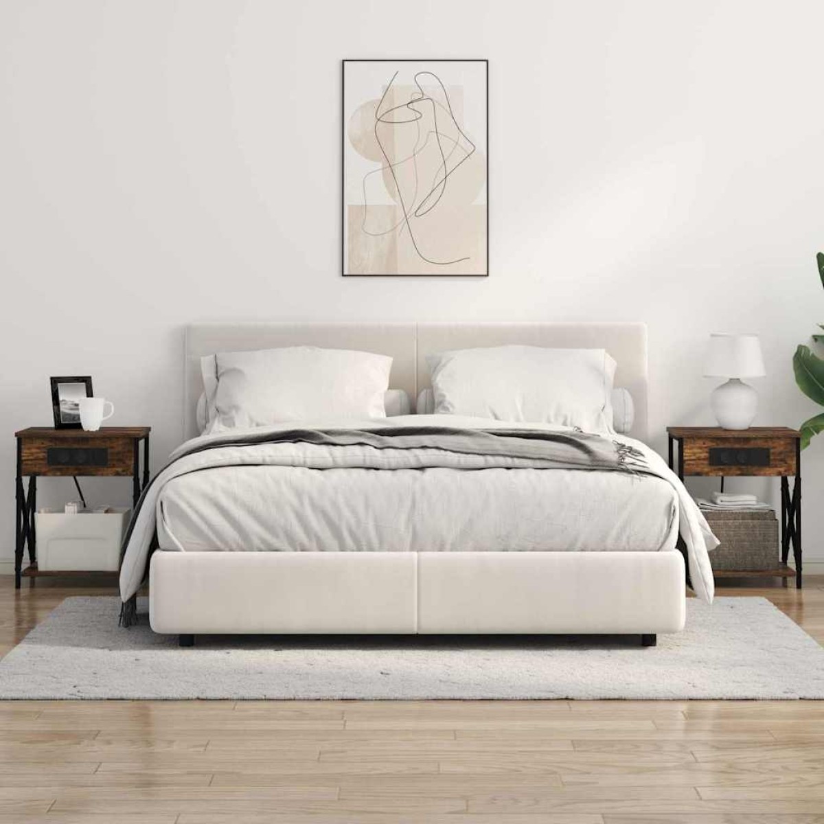 vidaXL Κομοδίνο Καπνιστό Δρύς 41 x 31 x 51 εκ. Επεξεργασμένο Ξύλο