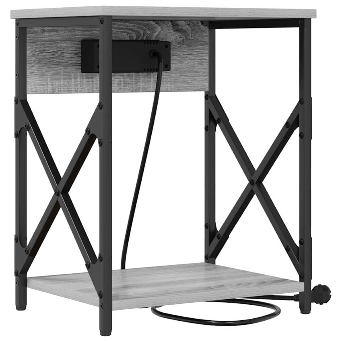 vidaXL Κομοδίνο Γκρίζο Σονομα 41 x 31 x 51 εκ. Επεξεργασμένο Ξύλο