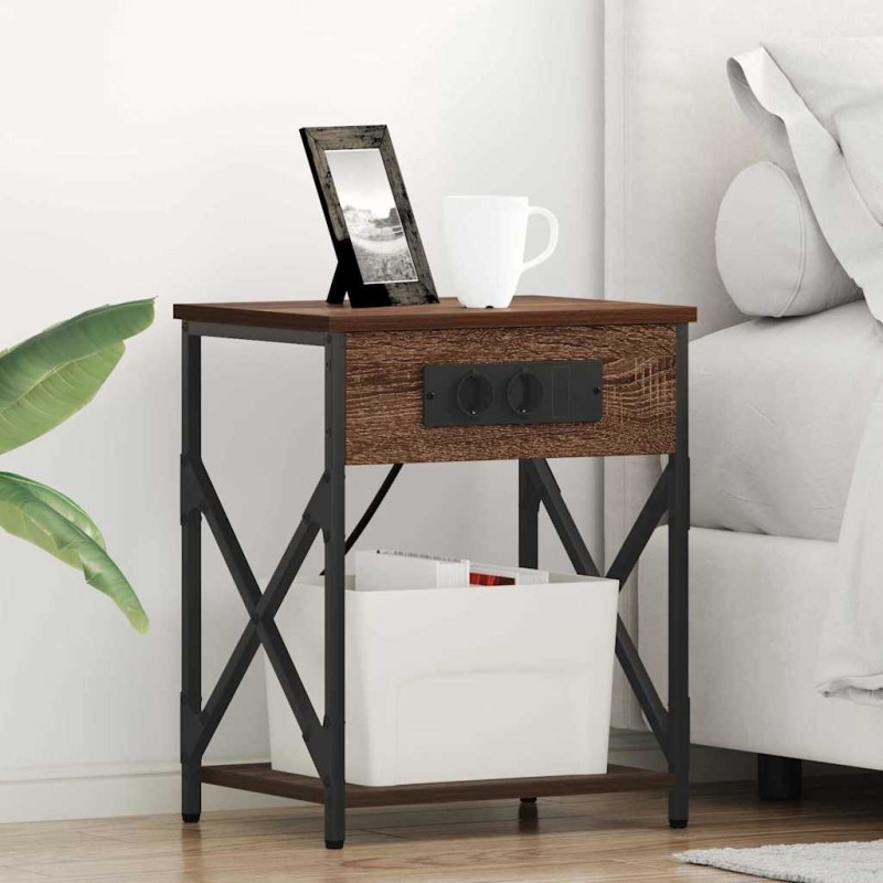 vidaXL Κομοδίνο Καφέ δρυς 41 x 31 x 51 εκ. Επεξεργασμένο Ξύλο