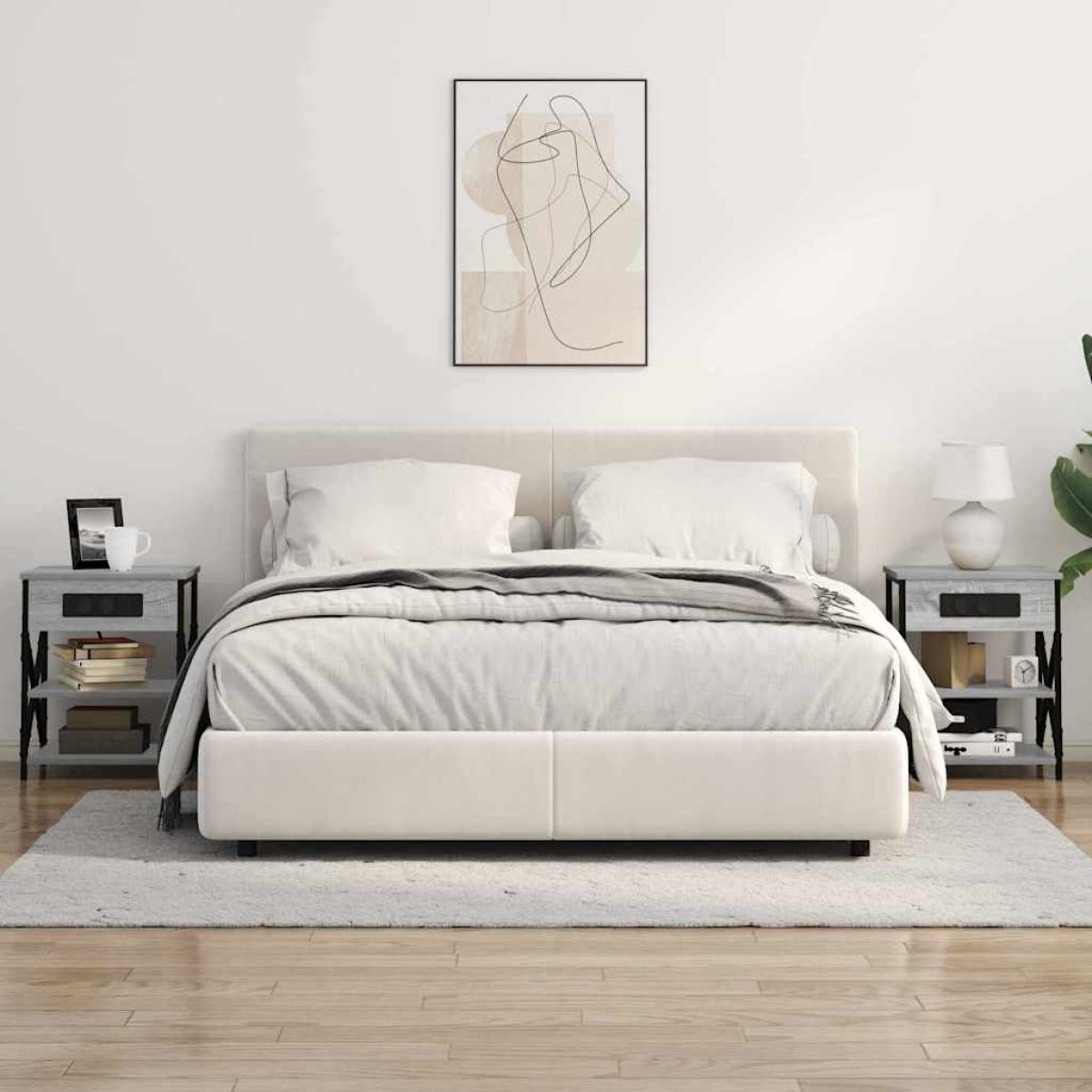 vidaXL Κομοδίνο Γκρίζο Σονομα 41 x 31 x 51 εκ. Επεξεργασμένο Ξύλο
