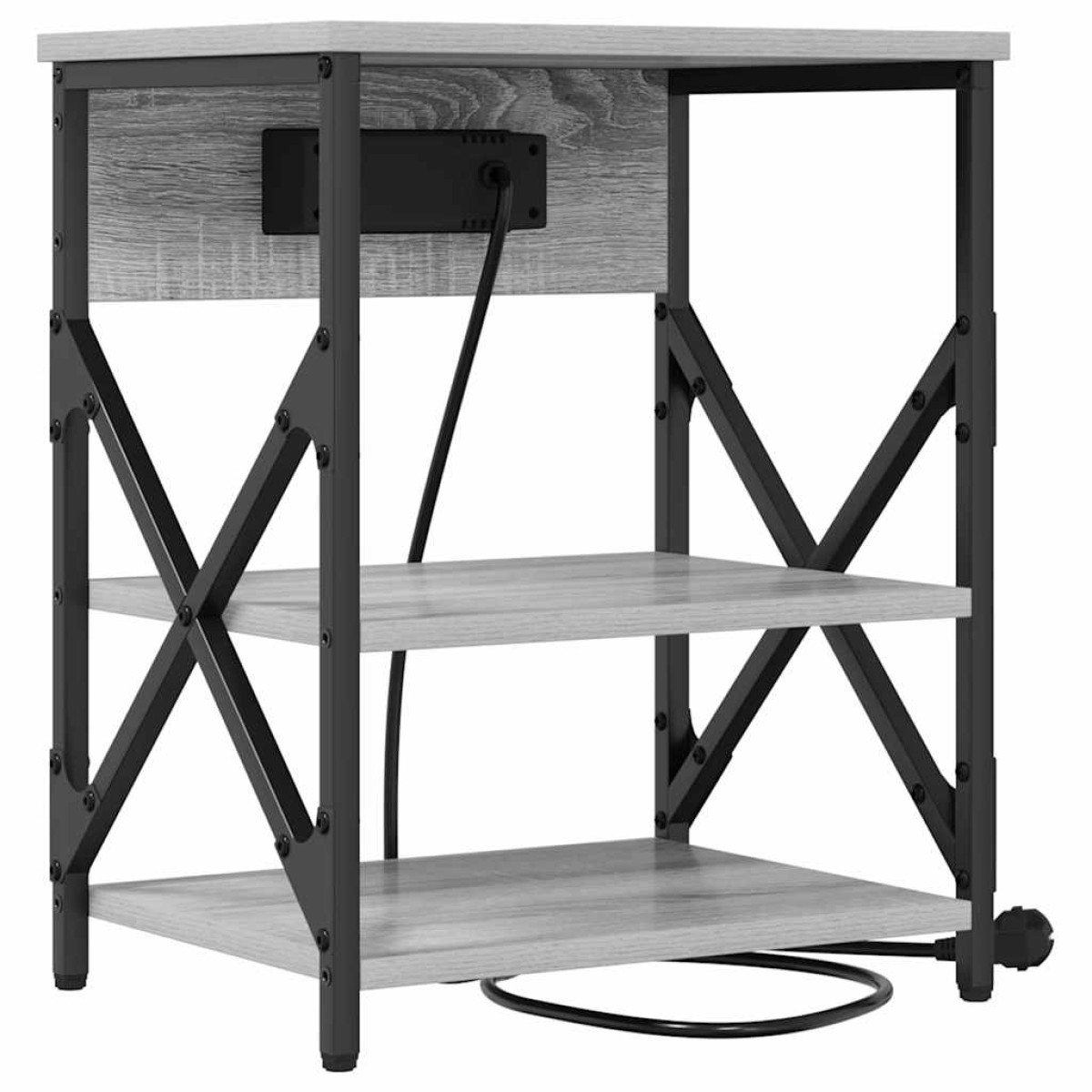 vidaXL Κομοδίνο Γκρίζο Σονομα 41 x 31 x 51 εκ. Επεξεργασμένο Ξύλο