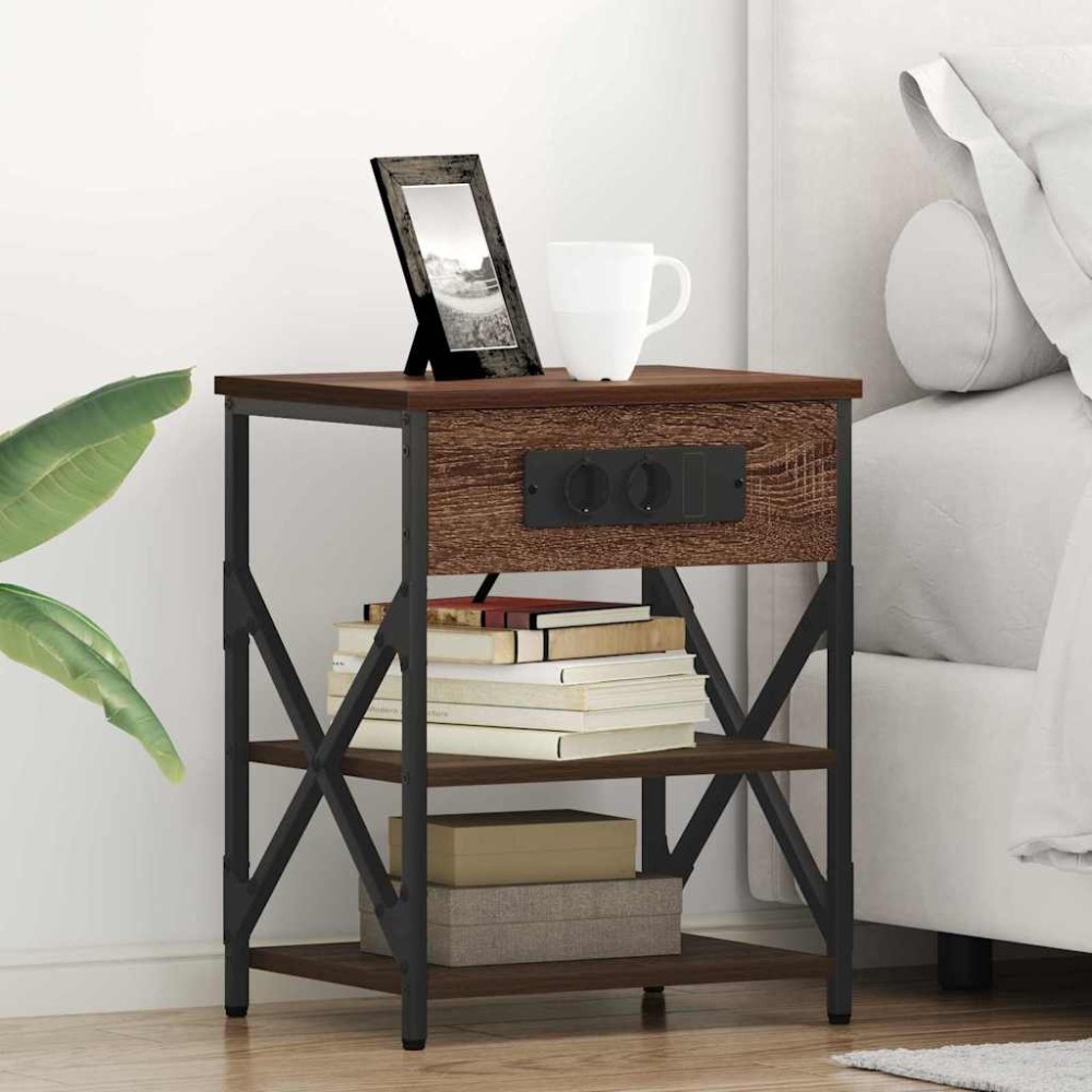vidaXL Κομοδίνο Καφέ δρυς 41 x 31 x 51 εκ. Επεξεργασμένο Ξύλο