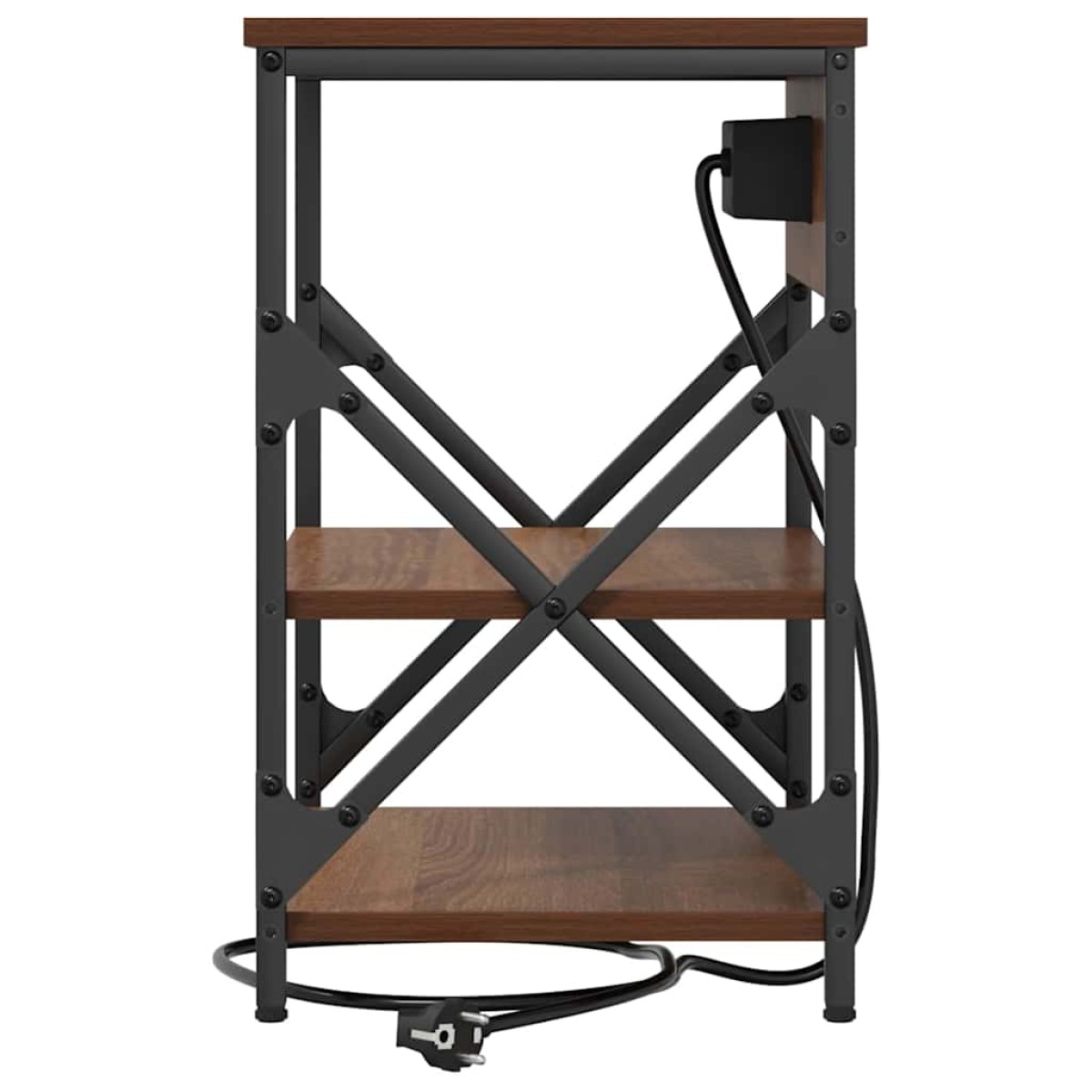 vidaXL Κομοδίνο 2 τεμ. Καφέ δρυς 41 x 31 x 51 εκ. Επεξεργασμένο Ξύλο
