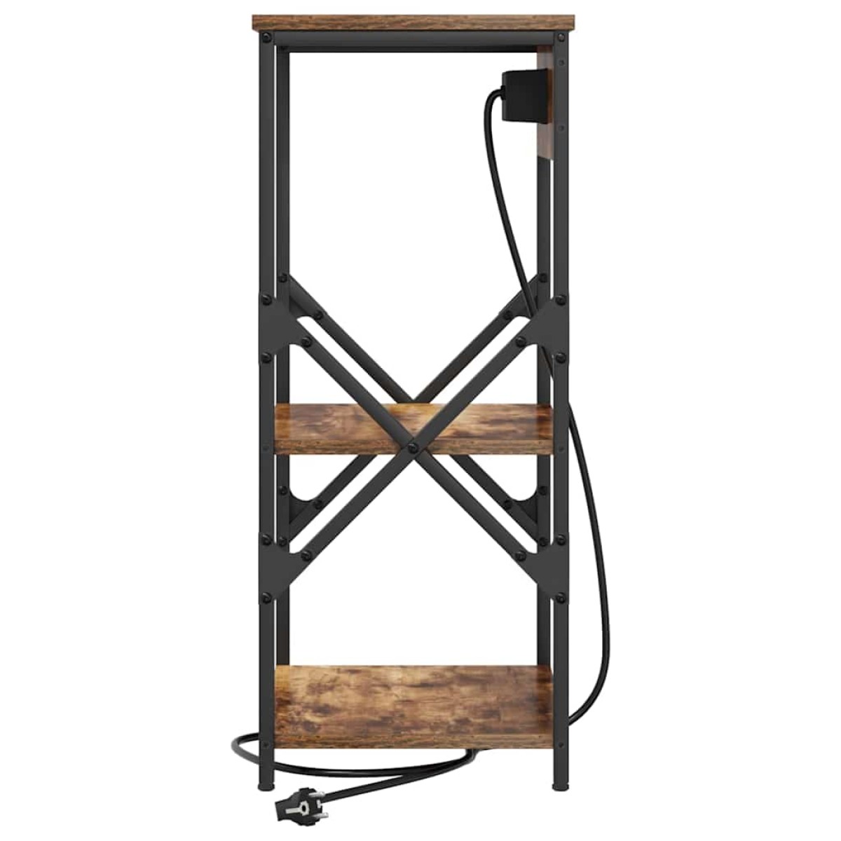 vidaXL Κομοδίνο με ράφι 2 τμχ. Καπνιστό Δρύς 41 x 31 x 76 εκ.