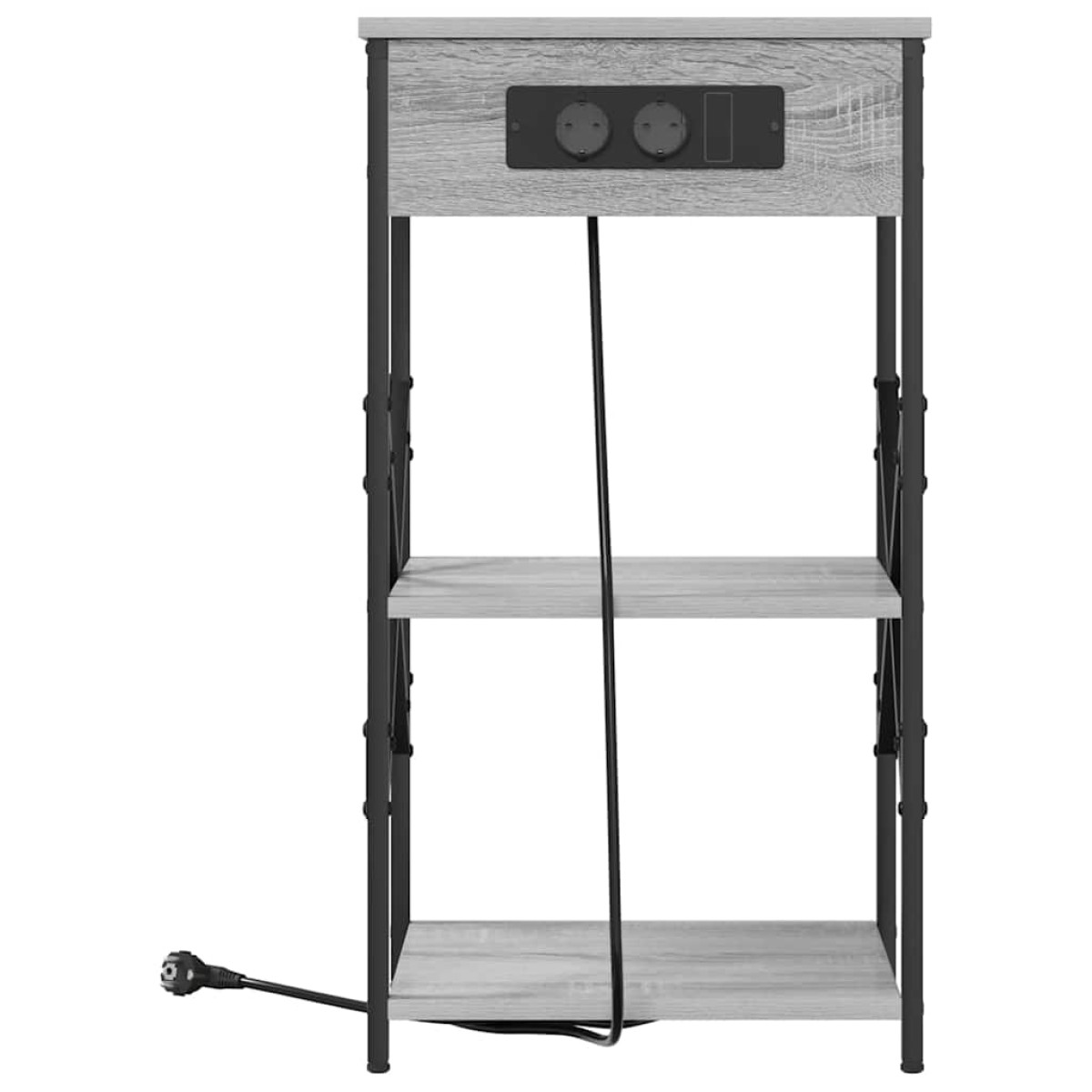 vidaXL Κομοδίνο με ράφι 2 τμχ. Γκρίζο Σονομα 41 x 31 x 76 εκ.