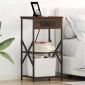 vidaXL Κομοδίνο με ράφι Καφέ δρυς 41 x 31 x 76 εκ. Επεξεργασμένο Ξύλο