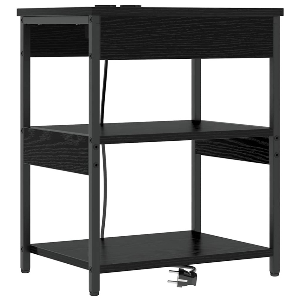vidaXL Κομοδίνο Μαύρη Οξυά 41 x 31 x 51 εκ. Επεξεργασμένο Ξύλο