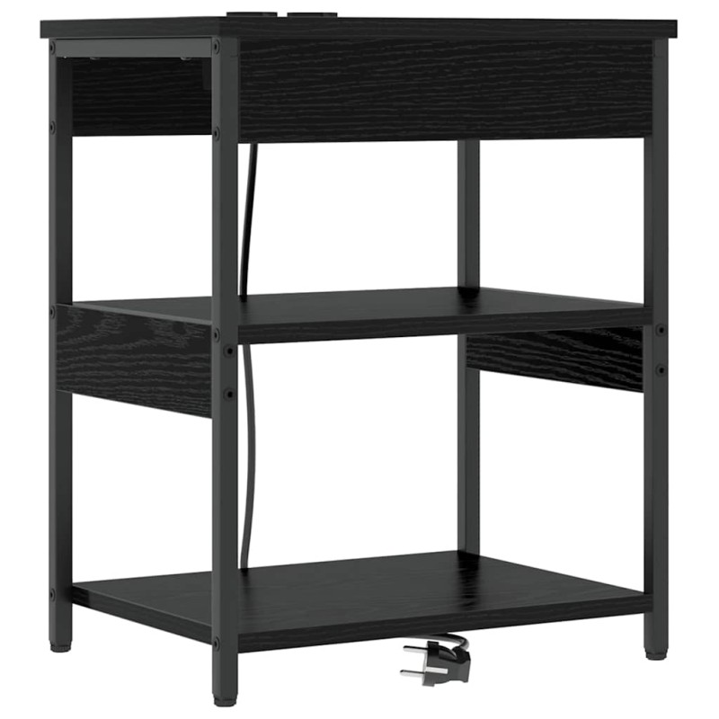 vidaXL Κομοδίνο Μαύρη Οξυά 41 x 31 x 51 εκ. Επεξεργασμένο Ξύλο