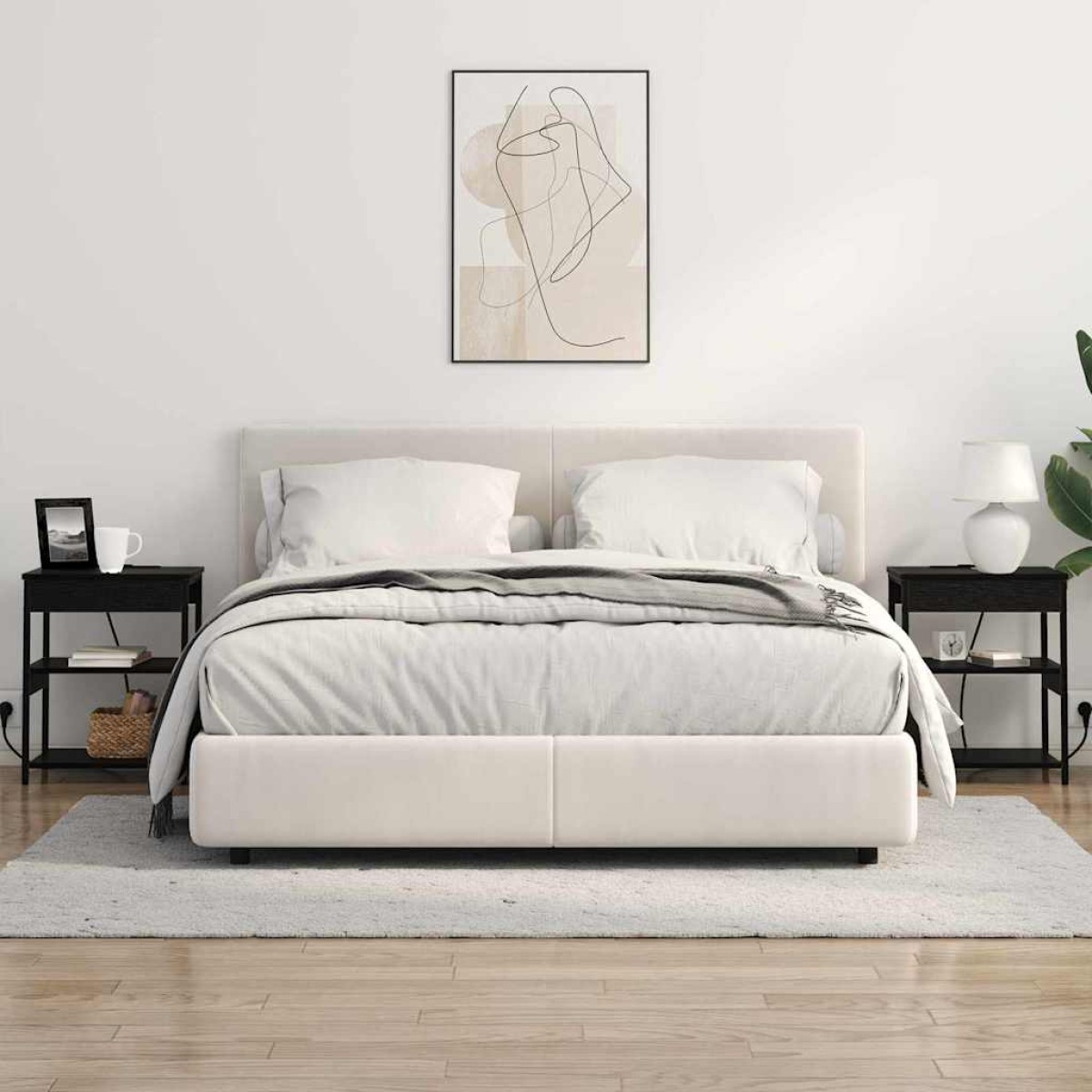 vidaXL Κομοδίνο 2 τεμ. Μαύρη Οξυά 41 x 31 x 51 εκ. Επεξεργασμένο Ξύλο