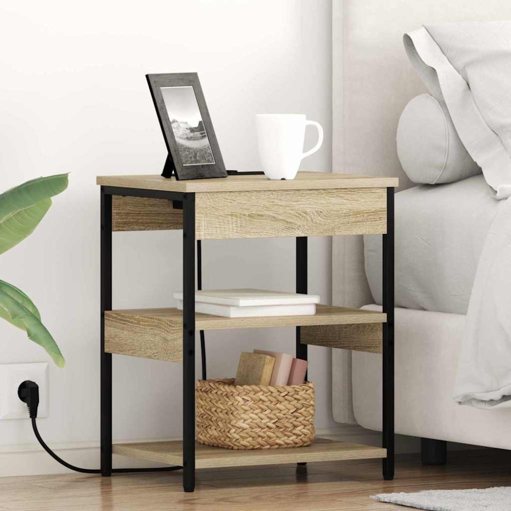 vidaXL Κομοδίνο 2 τεμ. Δρύς Sonoma 41 x 31 x 51 εκ. Επεξεργασμένο Ξύλο