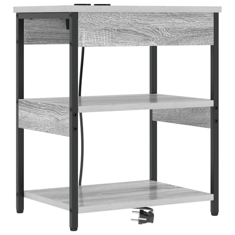 vidaXL Κομοδίνο Γκρίζο Σονομα 41 x 31 x 51 εκ. Επεξεργασμένο Ξύλο