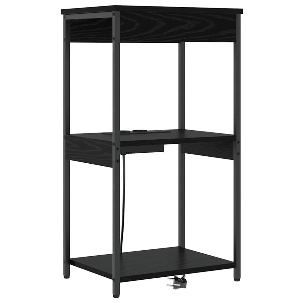 vidaXL Κομοδίνο Μαύρη Οξυά 41 x 31 x 76 εκ. Επεξεργασμένο Ξύλο