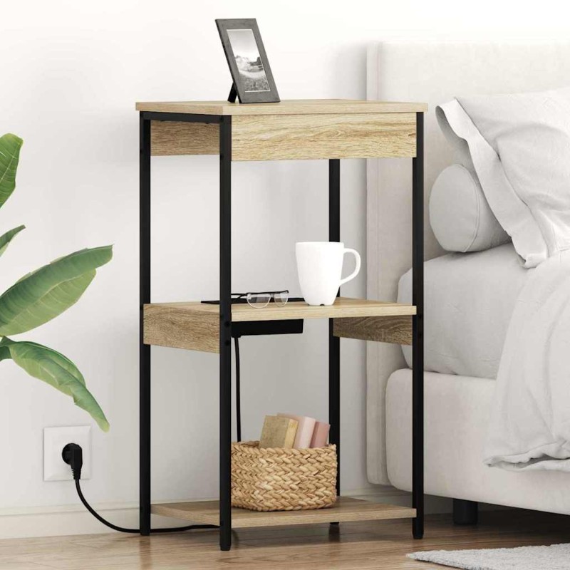 vidaXL Κομοδίνο Δρύς Sonoma 41 x 31 x 76 εκ. Επεξεργασμένο Ξύλο