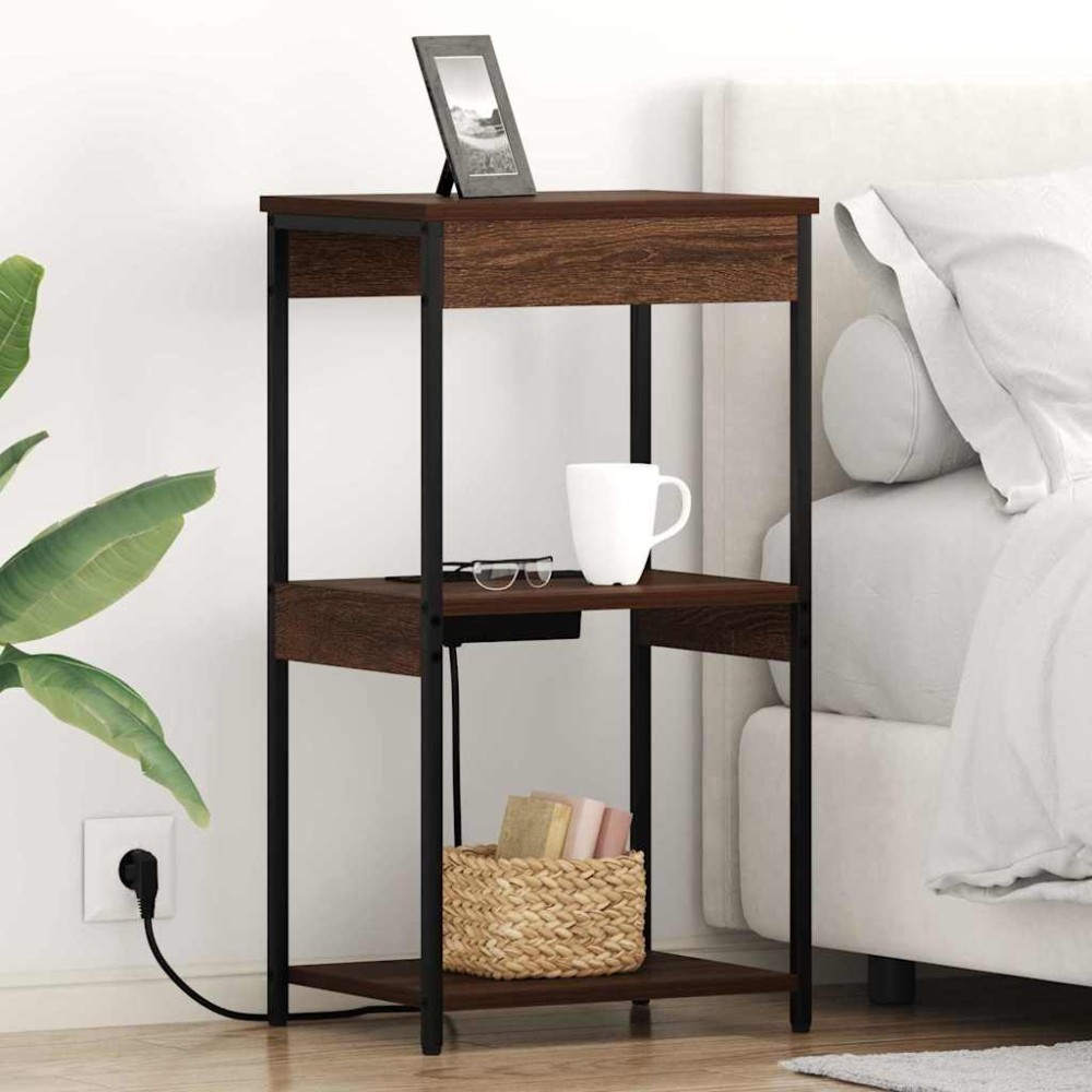 vidaXL Κομοδίνο Καφέ δρυς 41 x 31 x 76 εκ. Επεξεργασμένο Ξύλο