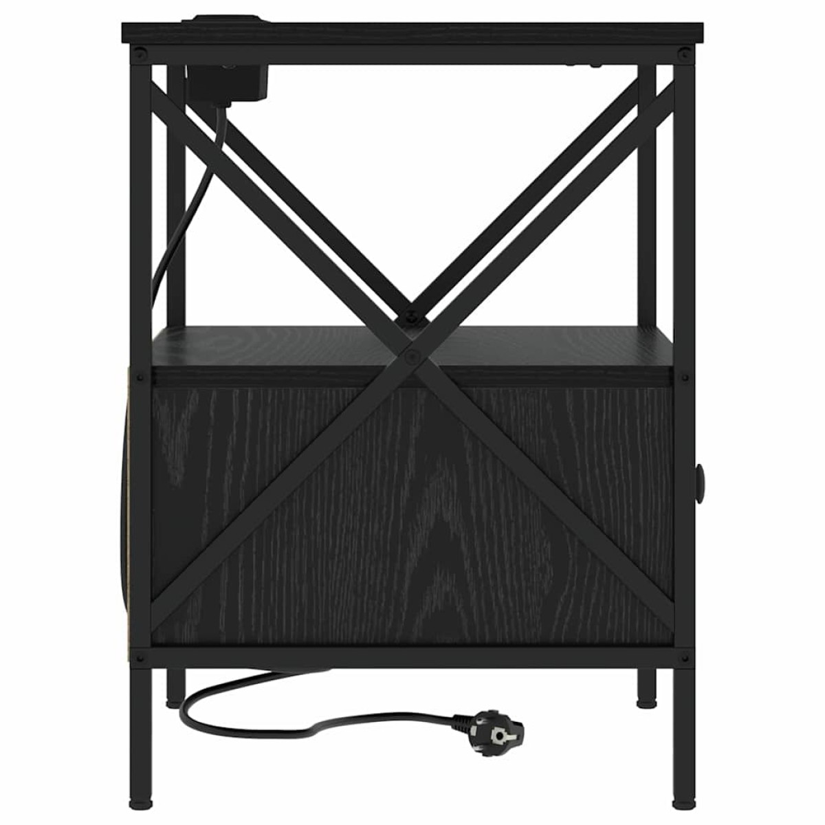 vidaXL Κομοδίνο Μαύρη Οξυά 41,5 x 40,5 x 55 εκ. Επεξεργασμένο Ξύλο