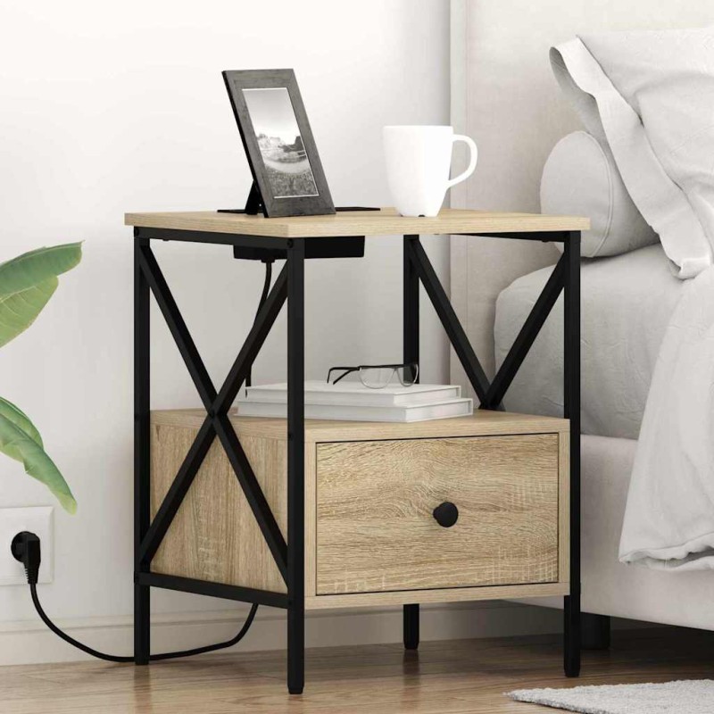 vidaXL Κομοδίνο Δρύς Sonoma 41,5 x 40,5 x 55 εκ. Επεξεργασμένο Ξύλο
