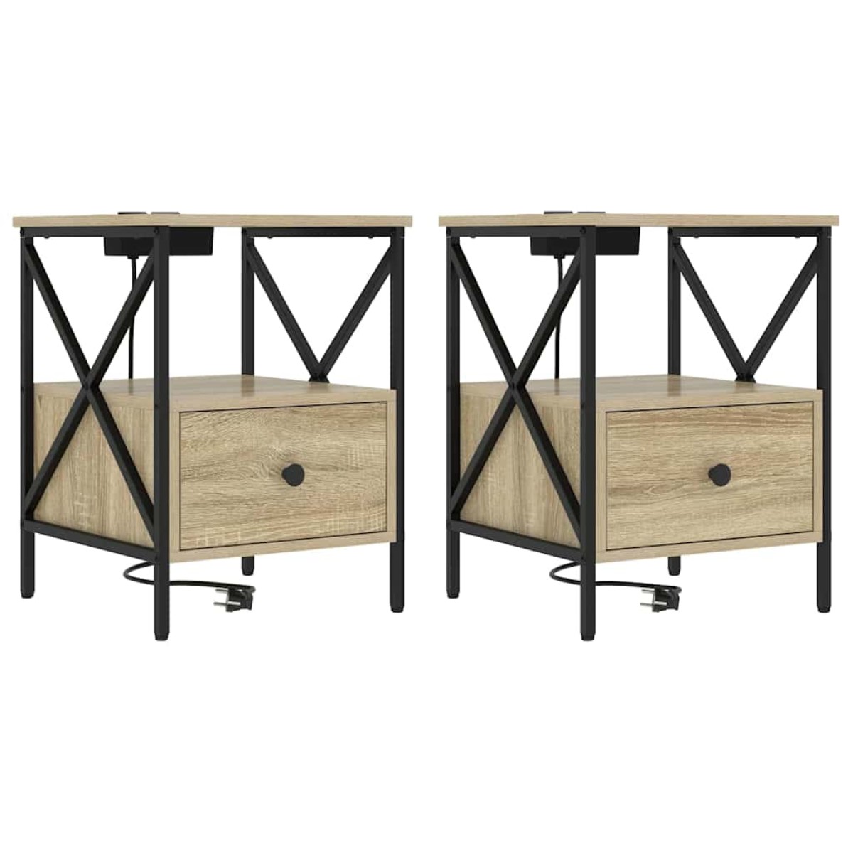 vidaXL Κομοδίνο 2 τεμ. Δρύς Sonoma 41,5 x 40,5 x 55 εκ.