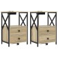 vidaXL Κομοδίνο 2 τμχ. Δρύς Sonoma 40 x 31 x 60 εκ. Επεξεργασμένο Ξύλο
