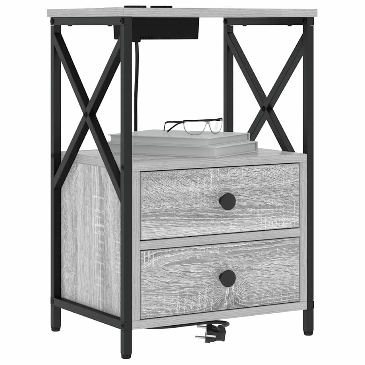 vidaXL Κομοδίνο Γκρίζο Σονομα 40 x 31 x 60 εκ. Επεξεργασμένο Ξύλο