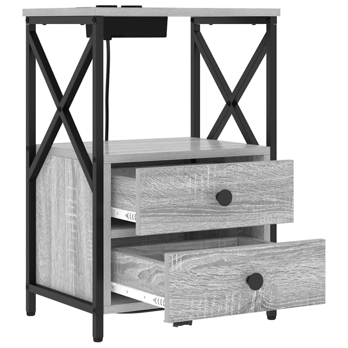 vidaXL Κομοδίνο Γκρίζο Σονομα 40 x 31 x 60 εκ. Επεξεργασμένο Ξύλο