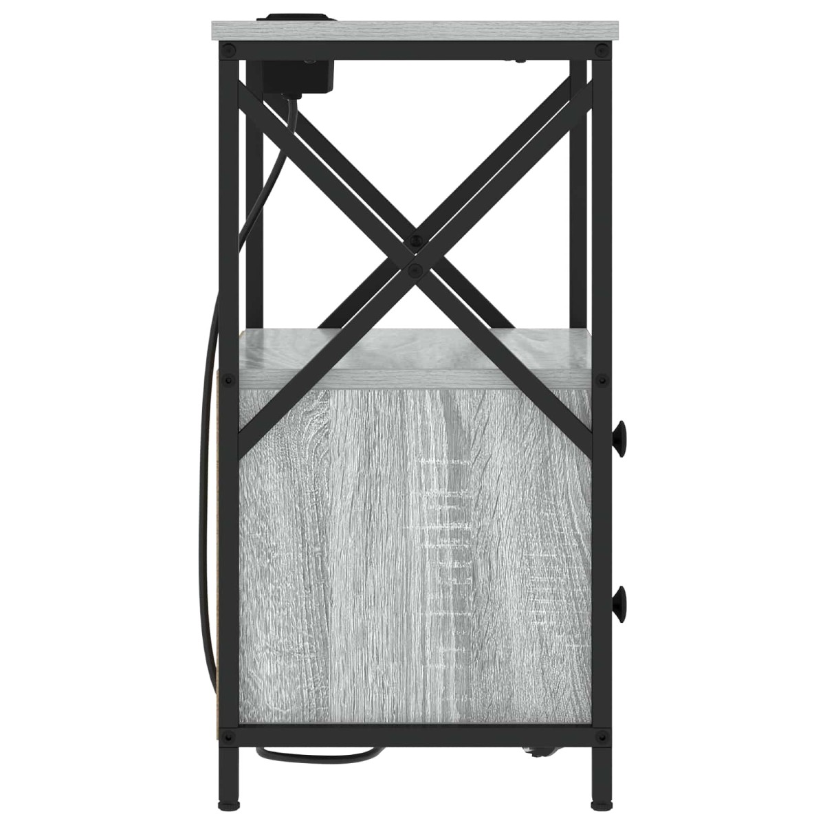 vidaXL Κομοδίνο 2 τμχ. Γκρίζο Σονομα 40 x 31 x 60 εκ.