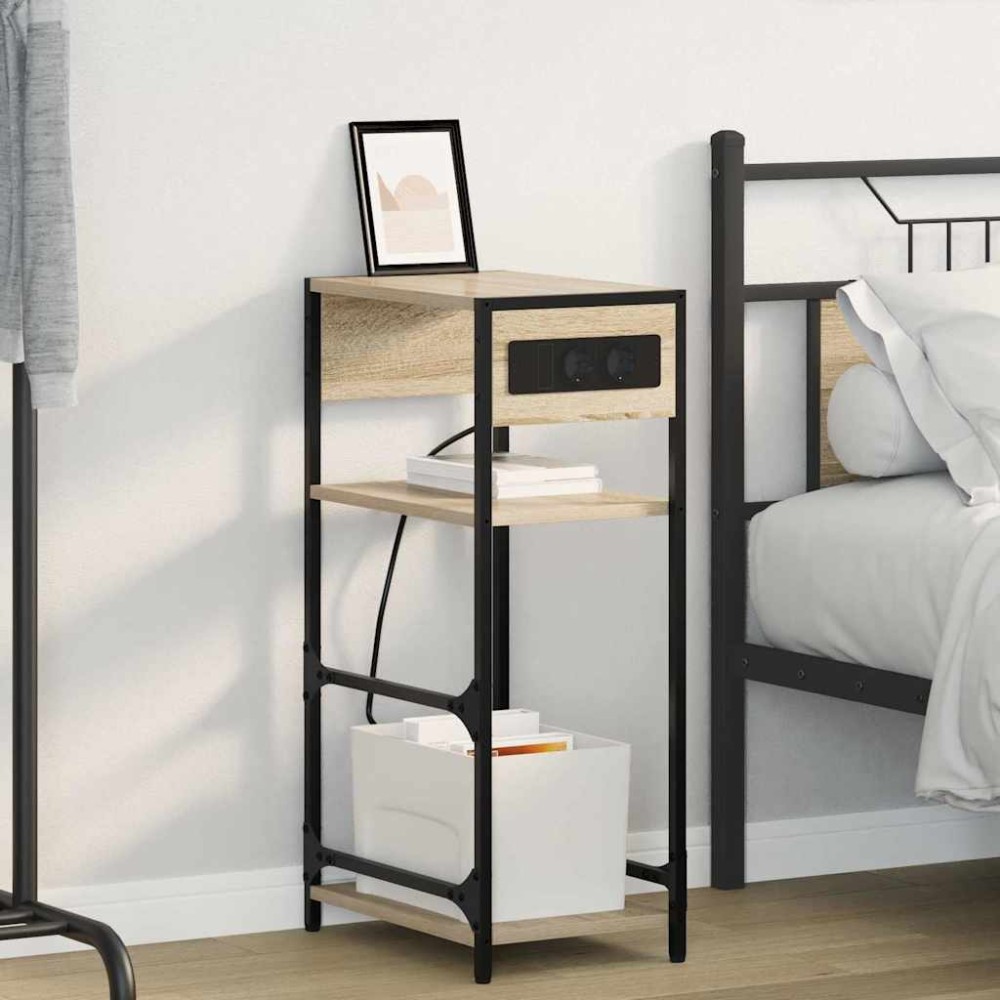 vidaXL Κομοδίνο Δρύς Sonoma 40 x 27 x 76 εκ Επεξεργασμένο Ξύλο