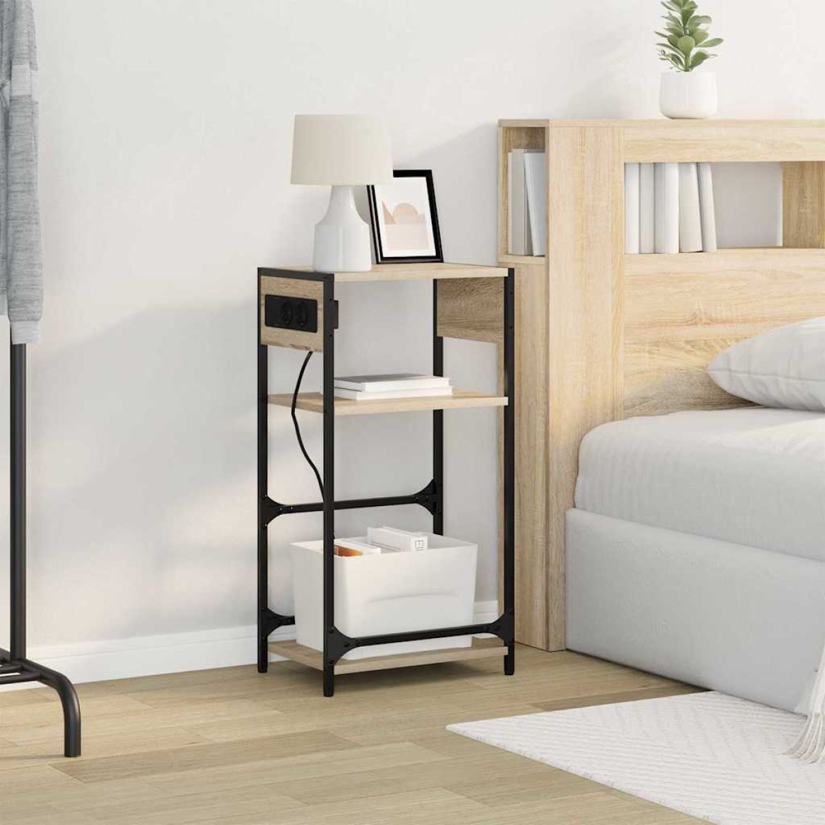 vidaXL Κομοδίνο Δρύς Sonoma 40 x 27 x 76 εκ Επεξεργασμένο Ξύλο