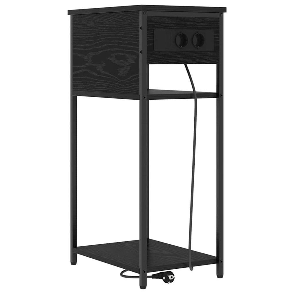 vidaXL Κομοδίνο Μαύρη Οξυά 41 x 28 x 76 εκ. Επεξεργασμένο Ξύλο