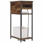 vidaXL Κομοδίνο Καπνιστό Δρύς 41 x 28 x 76 εκ. Επεξεργασμένο Ξύλο