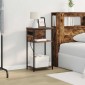 vidaXL Κομοδίνο Καπνιστό Δρύς 41 x 28 x 76 εκ. Επεξεργασμένο Ξύλο